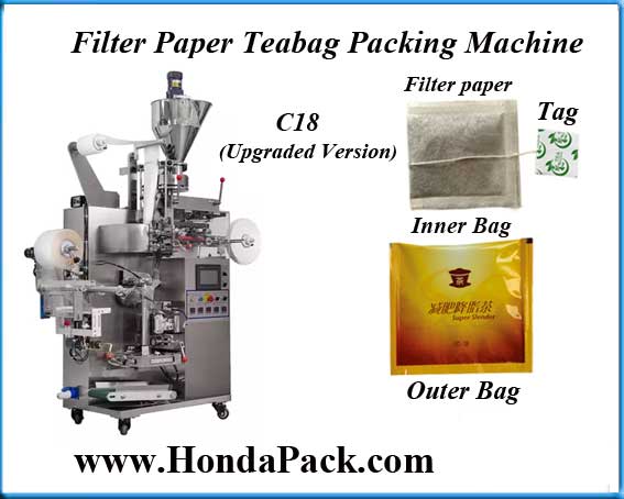 C18-2 Filter paper tea bag packaging machine with thread, tag, envelope (Upgraded version)