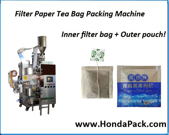 Green tea bag packing machine with outer bag