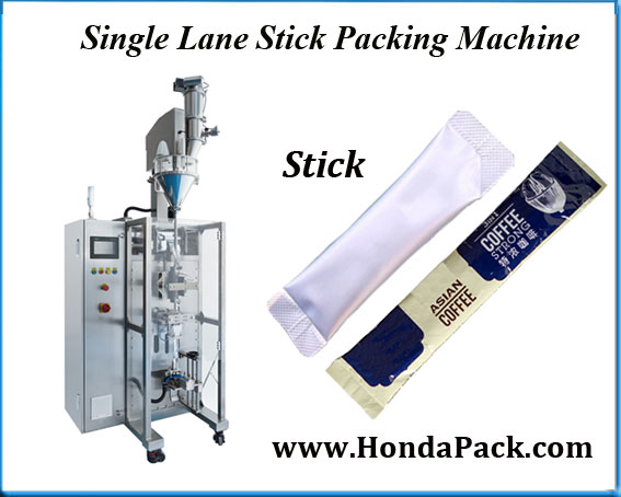 Single lane stick pack machine for powder, granule, liquid, sauces