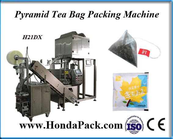 China triangle tea bag packing machine with outer envelope