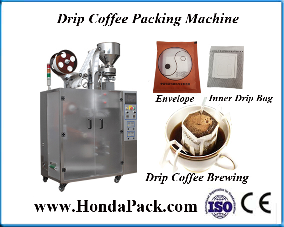 Drip coffee overwrapping packaging machine