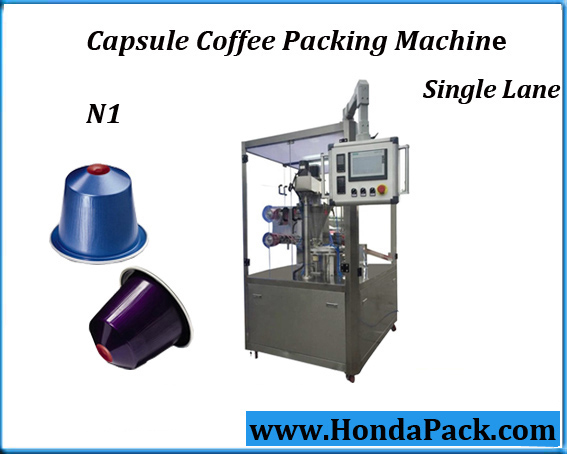 Rotary coffee capsule filling and sealing machine