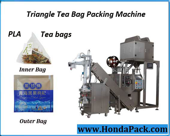 Pyramid tea bag machine