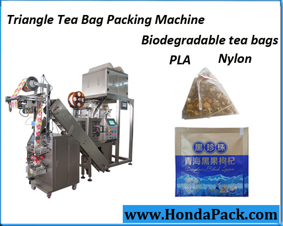 China triangle tea bag packing machine with outer envelope