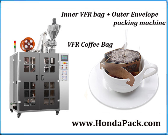 VFR drip coffee bag packing machine with outer envelope