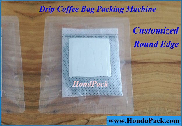 Drip coffee bag packaging machine, Round Edge