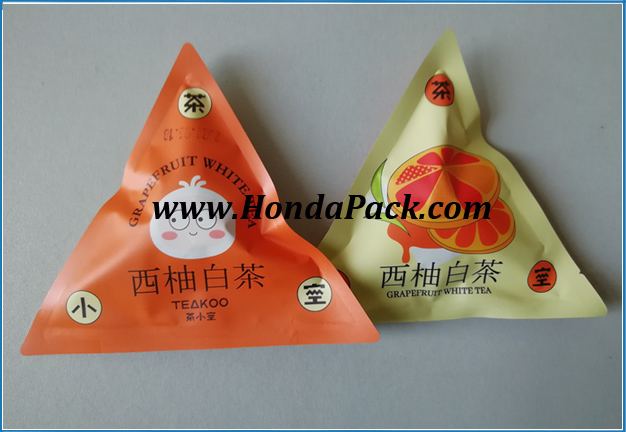 Automatic overwrapping machine, Over Wrapper, Pyramid tea bag, Premade pouch, Triangle shape pouch