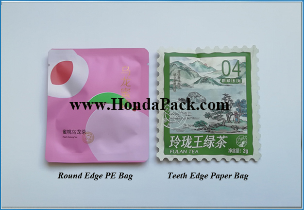 Automatic overwrapping machine, Over Wrapper, Pyramid tea bag, Premade pouch, Triangle shape pouch