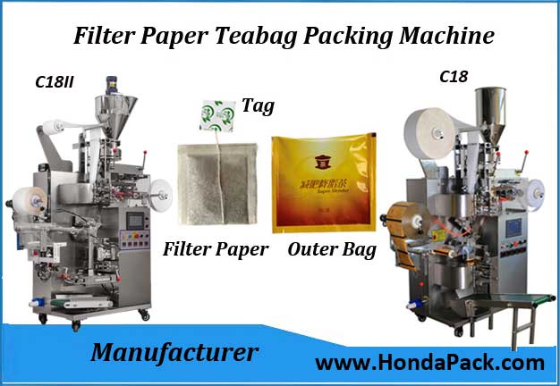 Tea bag filling and sealing machine